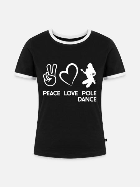 Pole Dance - Frauen Kontrast-T-Shirt - Schwarz/Weiß