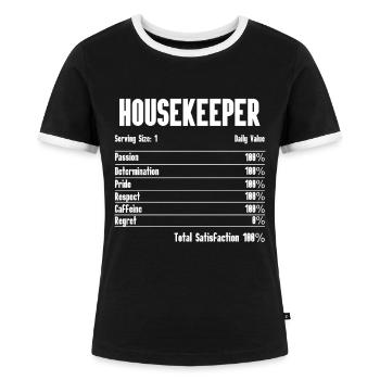 Haushalt - Frauen Kontrast-T-Shirt - Schwarz/Weiß - Vorne - Selfina (174cm)