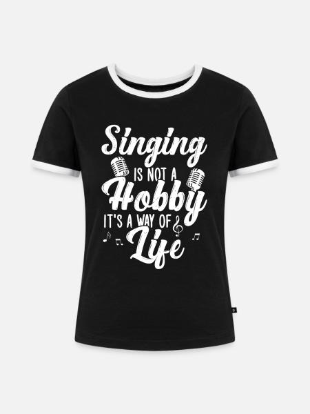 Singen - Frauen Kontrast-T-Shirt - Schwarz/Weiß