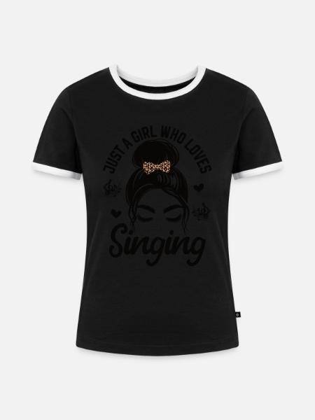 Singen - Frauen Kontrast-T-Shirt - Schwarz/Weiß