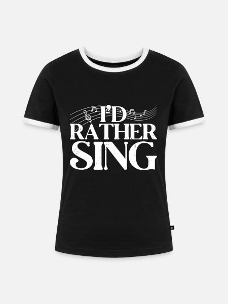 Singen - Frauen Kontrast-T-Shirt - Schwarz/Weiß