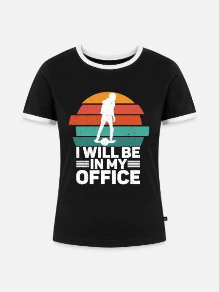 Einrad - Frauen Kontrast-T-Shirt - Schwarz/Weiß
