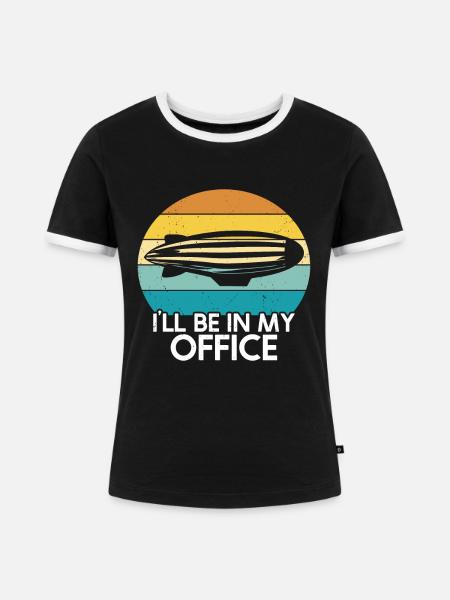 Zeppelin - Frauen Kontrast-T-Shirt - Schwarz/Weiß