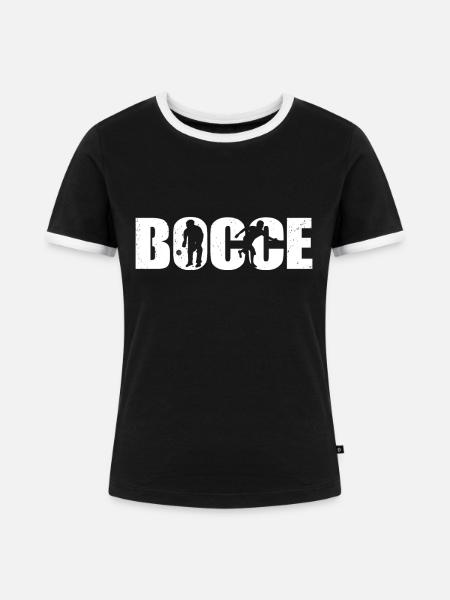 Boccia - Frauen Kontrast-T-Shirt - Schwarz/Weiß