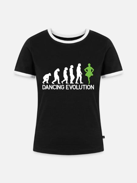 Irischer Tanz - Frauen Kontrast-T-Shirt - Schwarz/Weiß
