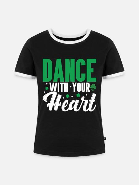 Irischer Tanz - Frauen Kontrast-T-Shirt - Schwarz/Weiß