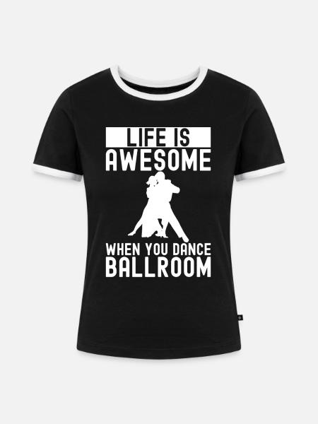 Ballsaal - Frauen Kontrast-T-Shirt - Schwarz/Weiß