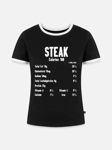 Steak - Frauen Kontrast-T-Shirt - Schwarz/Weiß