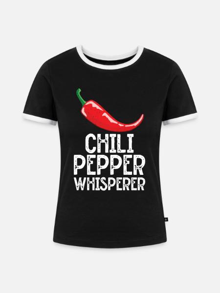 Chili-Pfeffer - Frauen Kontrast-T-Shirt - Schwarz/Weiß