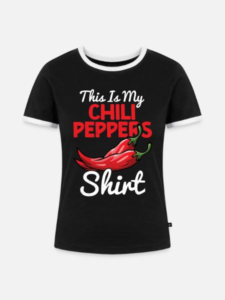Chili-Pfeffer - Frauen Kontrast-T-Shirt - Schwarz/Weiß