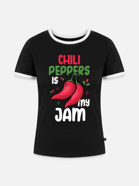 Chili-Pfeffer - Frauen Kontrast-T-Shirt - Schwarz/Weiß