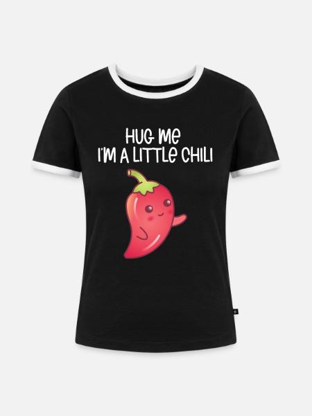 Chili-Pfeffer - Frauen Kontrast-T-Shirt - Schwarz/Weiß