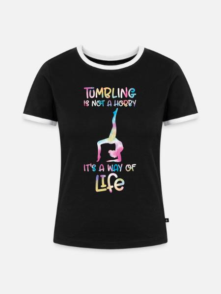Stolpern - Frauen Kontrast-T-Shirt - Schwarz/Weiß