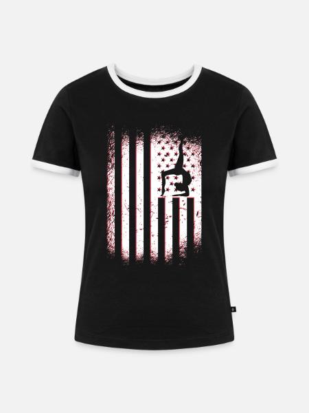 Stolpern - Frauen Kontrast-T-Shirt - Schwarz/Weiß