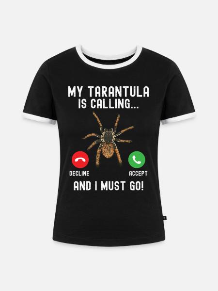 Tarantel - Frauen Kontrast-T-Shirt - Schwarz/Weiß