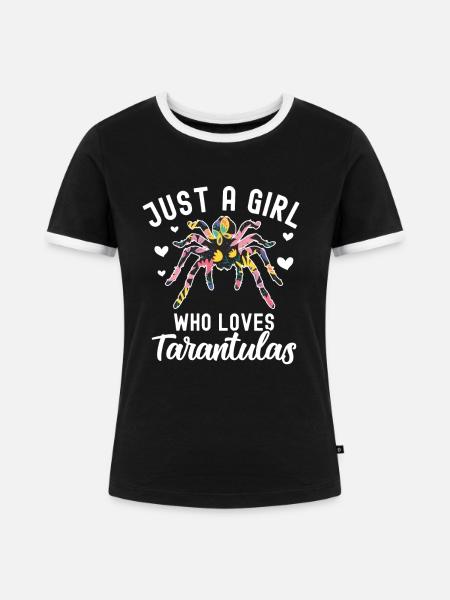 Tarantel - Frauen Kontrast-T-Shirt - Schwarz/Weiß