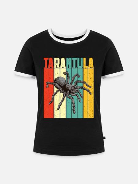 Tarantel - Frauen Kontrast-T-Shirt - Schwarz/Weiß