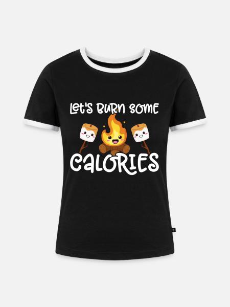 Marshmallow S'more - Frauen Kontrast-T-Shirt - Schwarz/Weiß