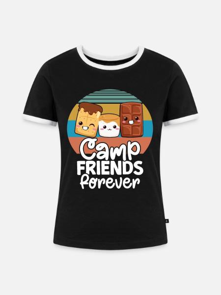 Marshmallow S'more - Frauen Kontrast-T-Shirt - Schwarz/Weiß
