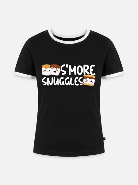 Marshmallow S'more - Frauen Kontrast-T-Shirt - Schwarz/Weiß