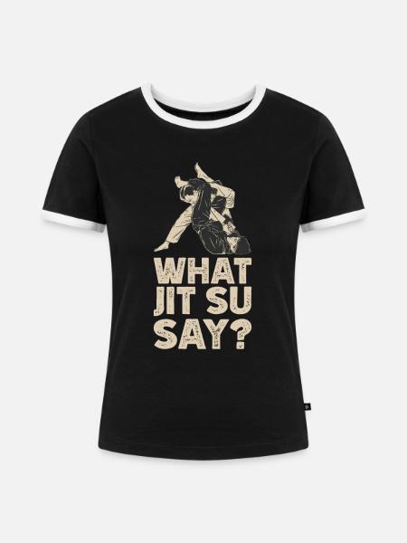 Jiu Jitsu - Frauen Kontrast-T-Shirt - Schwarz/Weiß
