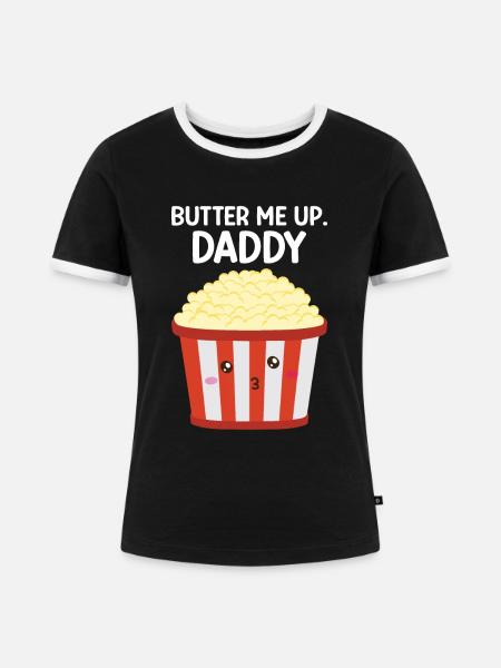 Popcorn - Frauen Kontrast-T-Shirt - Schwarz/Weiß