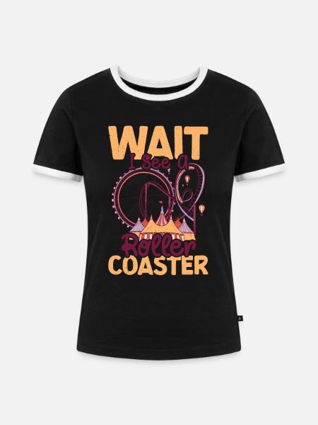 Achterbahn - Frauen Kontrast-T-Shirt - Schwarz/Weiß
