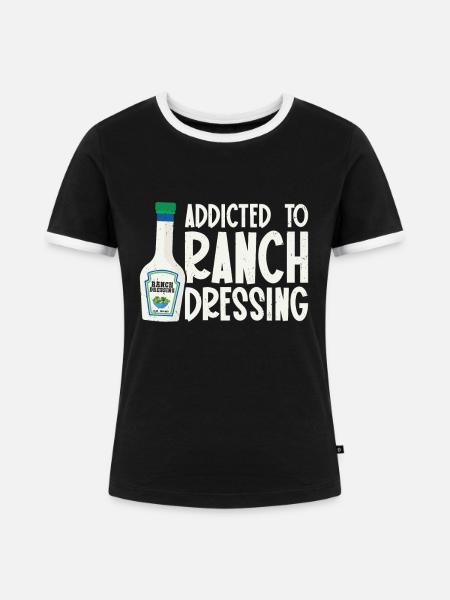 Ranch -Dressing -Ranch -Salatdressing - Frauen Kontrast-T-Shirt - Schwarz/Weiß