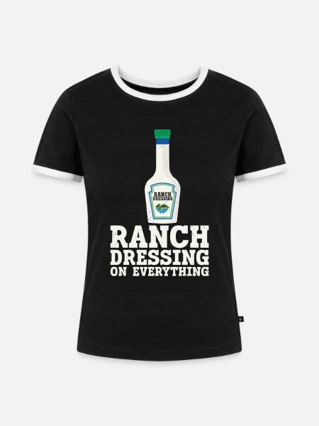 Ranch -Dressing -Ranch -Salatdressing - Frauen Kontrast-T-Shirt - Schwarz/Weiß
