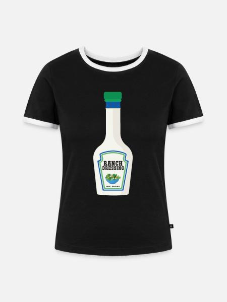 Ranch -Dressing -Ranch -Salatdressing - Frauen Kontrast-T-Shirt - Schwarz/Weiß