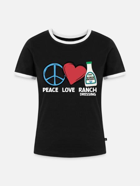 Ranch -Dressing -Ranch -Salatdressing - Frauen Kontrast-T-Shirt - Schwarz/Weiß