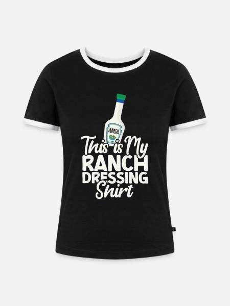 Ranch -Dressing -Ranch -Salatdressing - Frauen Kontrast-T-Shirt - Schwarz/Weiß