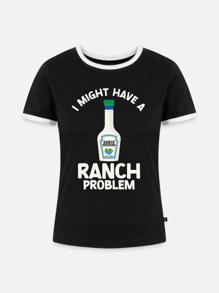 Ranch -Dressing -Ranch -Salatdressing - Frauen Kontrast-T-Shirt - Schwarz/Weiß
