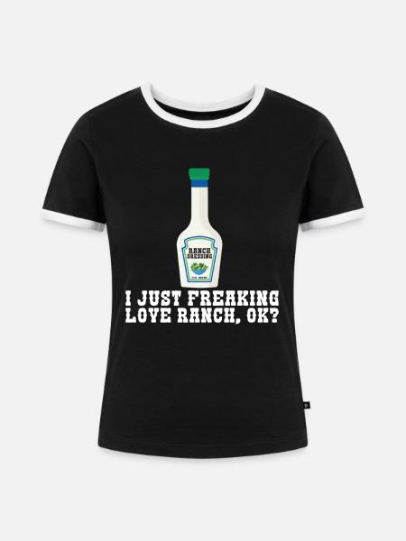 Ranch -Dressing -Ranch -Salatdressing - Frauen Kontrast-T-Shirt - Schwarz/Weiß