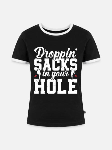 Cornhole - Frauen Kontrast-T-Shirt - Schwarz/Weiß