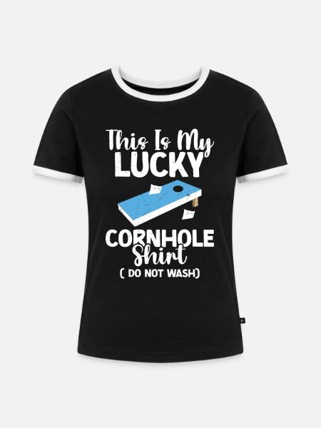 Cornhole - Frauen Kontrast-T-Shirt - Schwarz/Weiß