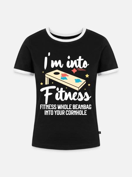 Cornhole - Frauen Kontrast-T-Shirt - Schwarz/Weiß
