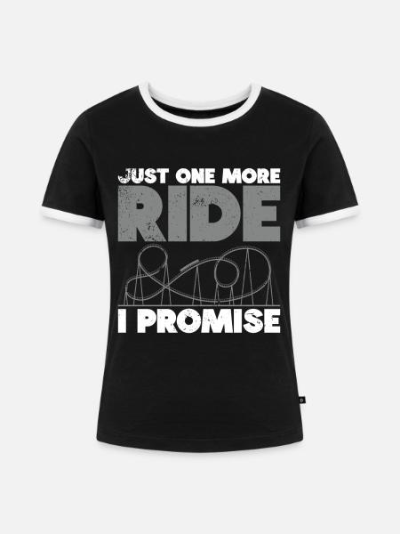 Achterbahnvergnügungspark Achterbahnfahrt - Frauen Kontrast-T-Shirt - Schwarz/Weiß