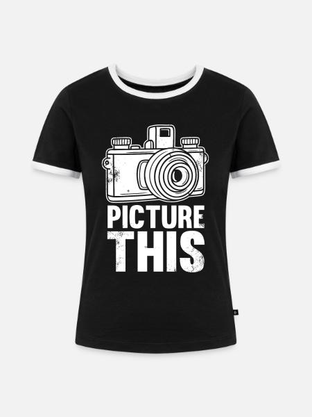 Fotografie -Fotoshooting Für Fotokamera. - Frauen Kontrast-T-Shirt - Schwarz/Weiß