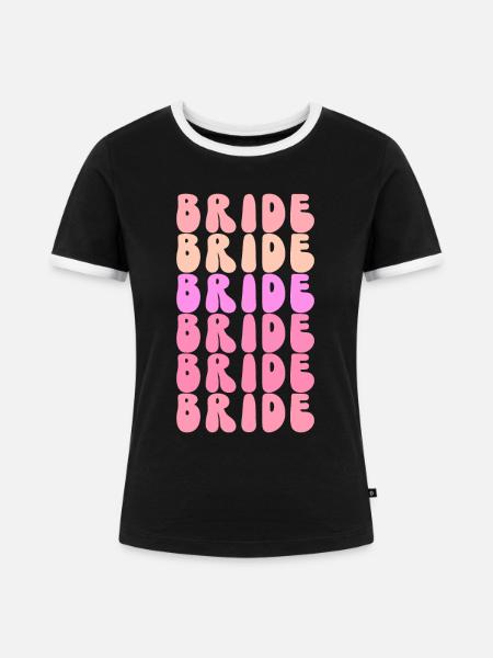 Groovy Braut Bachelorette Brautparty - Frauen Kontrast-T-Shirt - Schwarz/Weiß