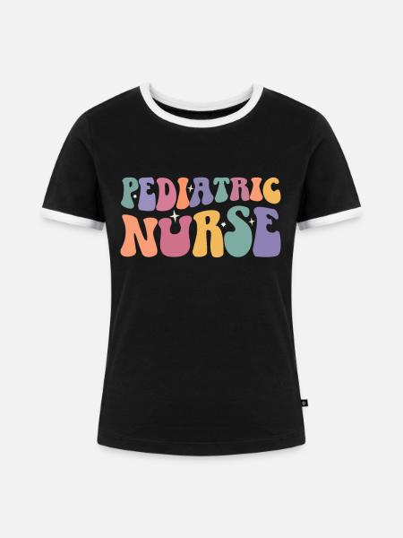 Kinderkrankenschwester Picu Peds - Frauen Kontrast-T-Shirt - Schwarz/Weiß