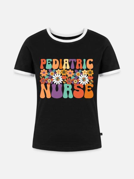Kinderkrankenschwester Picu Peds - Frauen Kontrast-T-Shirt - Schwarz/Weiß