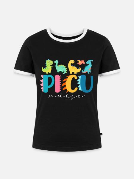 Kinderkrankenschwester Picu Peds - Frauen Kontrast-T-Shirt - Schwarz/Weiß