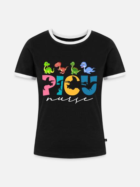 Kinderkrankenschwester Picu Peds - Frauen Kontrast-T-Shirt - Schwarz/Weiß
