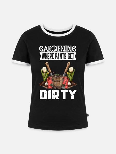 Lustige Gartenliebhaber Gemüse Hobbygärtner - Frauen Kontrast-T-Shirt - Schwarz/Weiß
