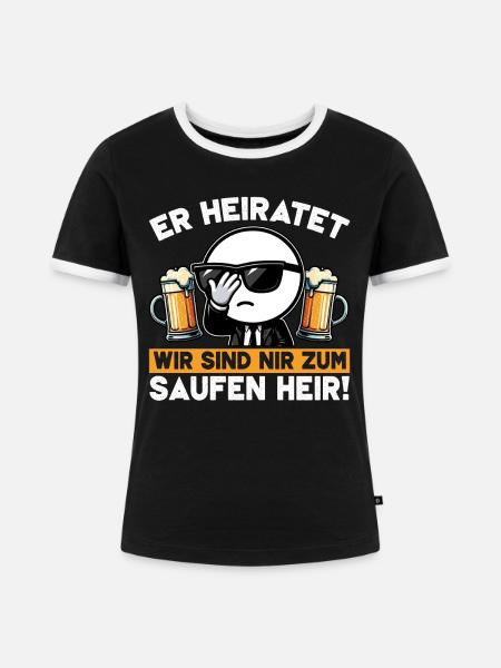 Der Bräutigam Lustiges Junggesellenabschied - Frauen Kontrast-T-Shirt - Schwarz/Weiß