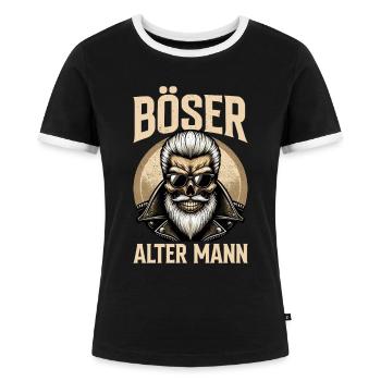 Böser Alter Mann Motorrad Biker Spruch Lustig - Frauen Kontrast-T-Shirt - Schwarz/Weiß - Vorne - Selfina (174cm)
