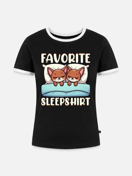Offizieller Schlafhaus Abessinianer Katzen - Frauen Kontrast-T-Shirt - Schwarz/Weiß