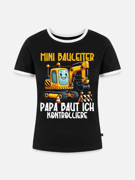 Kinder Bauleiter Projektleiter Bauunternehmer - Frauen Kontrast-T-Shirt - Schwarz/Weiß