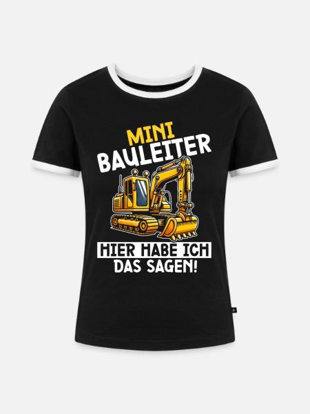 Kinder Bauleiter Projektleiter Bauunternehmer - Frauen Kontrast-T-Shirt - Schwarz/Weiß